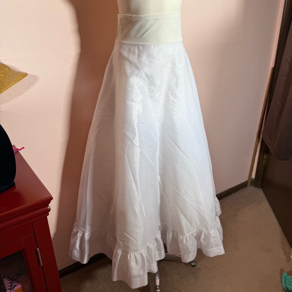 Vintage 1940 50 Retro High Waisted Full A-line Crinoline Long Slip Skirt - Picture 17 of 17